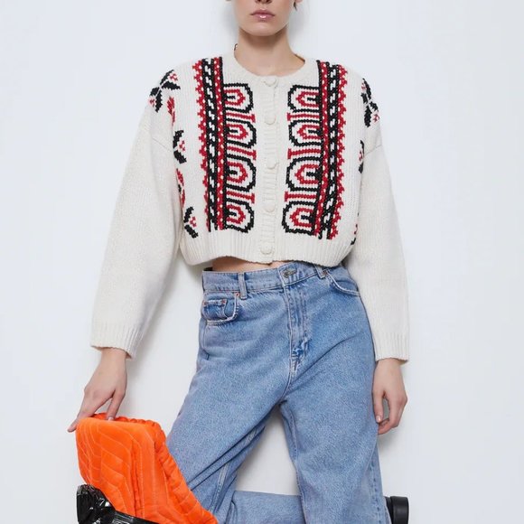 Zara Embroidered Knit Cardigan - Picture 8 of 11